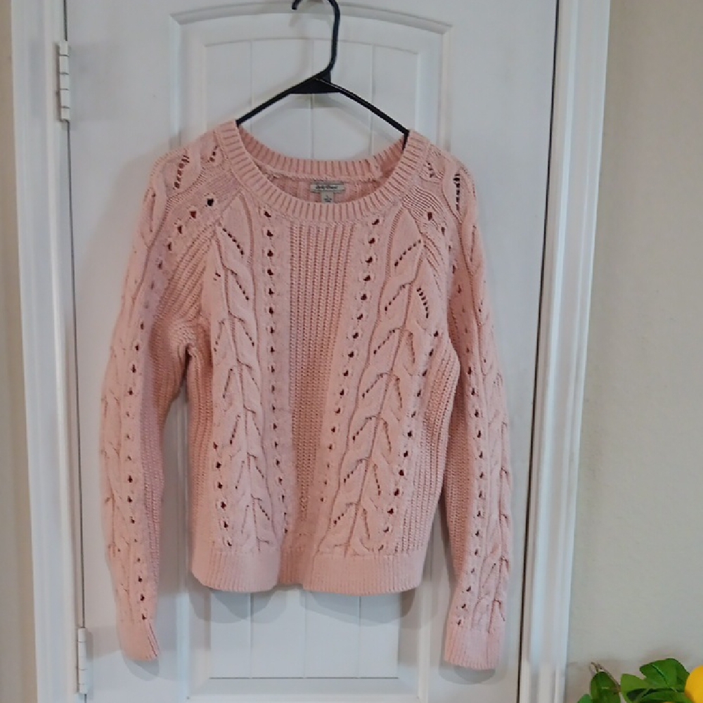 Lucky Brand Women's Blush Pink Cable Knit Sweater